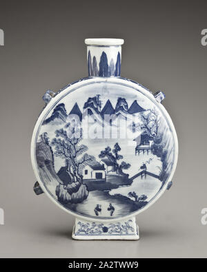 Pilgrim flask, Porcelaine, glaçure, H : 9-1/2 in., Art asiatique Banque D'Images