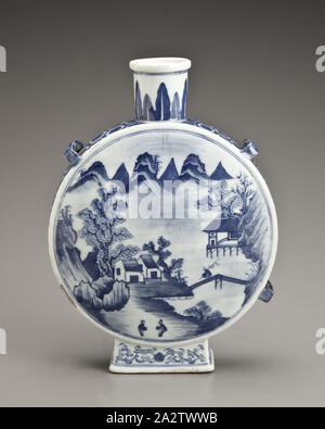 Pilgrim flask, Porcelaine, glaçure, H : 9-1/2 in., Art asiatique Banque D'Images