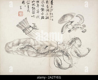 Album de poésie et peinture, Hu Jiusi (Chinois), dynastie des Qing, 1824, l'album (6 feuilles), encre sur papier, 13-1/2 x 10-1/2 in., Art asiatique Banque D'Images