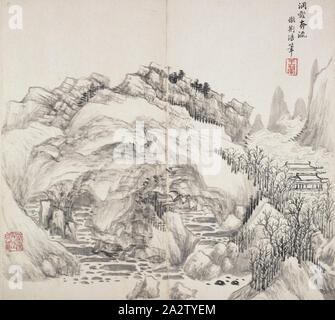 Après l'album d'anciens maîtres et des poèmes, Wang Hui (Chinois, 1632-1717), dynastie des Qing, 1650-1717, encre sur papier, 13 x 12-1/4 po., Art asiatique Banque D'Images