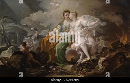 Allégorie de la paix et de la Justice, Corrado Giaquinto (italien, 1703-1766), 1753-1754, huile sur toile, 16-1/8 x 27-1/4 po., la peinture et la sculpture européenne avant 1800 Banque D'Images