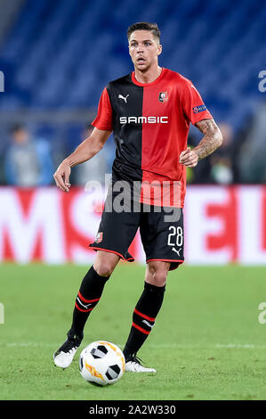Rome, Italie. 06Th Oct, 2019. Jonas Martin de Rennes au cours de l'UEFA Europa League entre le Latium et de Rennes au Stadio Olimpico, Rome, Italie le 3 octobre 2019. Credit : Giuseppe Maffia/Alamy Live News Banque D'Images