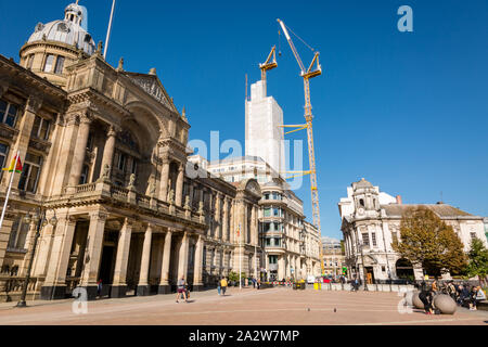 Les travaux de construction de Colmore Row, du centre-ville de Birmingham, avec le Conseil Chambre à Victoria Square, UK 2019 Banque D'Images