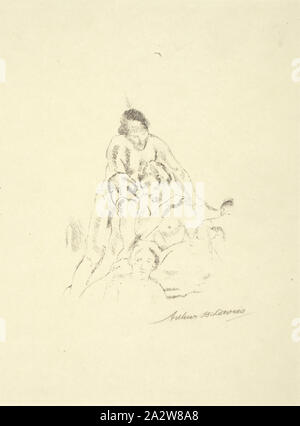 Pyramide, Arthur Bowen Davies (Américain, 1862-1928), 1921, encre sur papier, lithographie, 6 x 5 in. (Image) 15 x 11 in. (Feuille), signée au crayon L.R. : Arthur B. Davies Banque D'Images