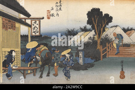 Totsuka, Motomachi-betsudo 歌川広重, Utagawa Hiroshige (1797-1858), japonais, Edo, 1833, gravure sur bois en couleur, 9 x 14 in. (Image) 9-7/8 x 14-5/16 in. (Feuille), Asian Art Banque D'Images