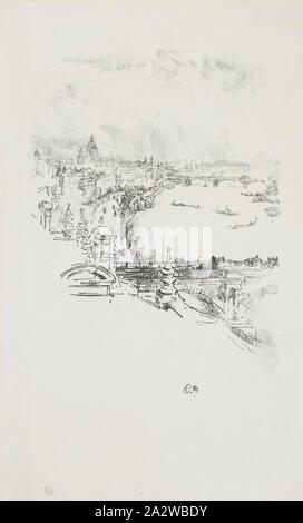 Little London, James Abbott McNeill Whistler (Américain, 1834-1903), 1896, lithographie de transfert sur papier vergé ivoire, 7-1/2 x 5-1/2 in. (Image) 12 x 7 in. (Feuille), signé avec monogramme papillon au crayon, en bas à droite Banque D'Images