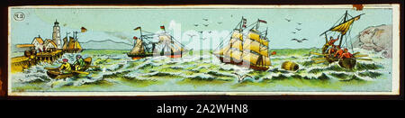 Diapositive - Format panoramique Miniature, Ernst Plank, Navires et bateaux en mer, 1866-1920, autre nom(s) : Panorama ; Diapositive Diapositive sur Maic diapositive sur cette série fait partie de la Francis Collection d'appareils cinématographiques et des documents éphémères de l'Australie et les gouvernements de l'époque victorienne en 1975. co-fondateur du Musée de l'image en mouvement Banque D'Images