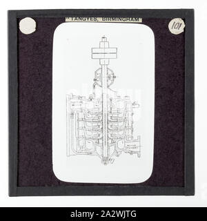 Diapositive - Tangyes Ltd, schéma de la pompe, vers 1910, l'un de 239 diapositives sur verre Verre produits fabriqués par Tangyes ingénieurs limitée de Birmingham, Angleterre. Les images comprennent divers produits tels que les moteurs, pompes centrifuges, pompes hydrauliques, les producteurs de gaz, machines d'essais des matériaux, presses, machines-outils, vérins hydrauliques etc. Tangyes était une entreprise qui a fonctionné de 1857 à 1957. Ils ont produit une grande variété de génie Banque D'Images