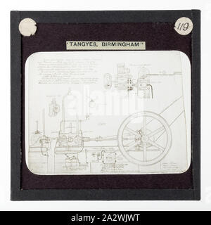 Diapositive - Tangyes Ltd, moteur à gaz de Robson, vers 1880, l'un de 239 diapositives sur verre Verre produits fabriqués par Tangyes ingénieurs limitée de Birmingham, Angleterre. Les images comprennent divers produits tels que les moteurs, pompes centrifuges, pompes hydrauliques, les producteurs de gaz, machines d'essais des matériaux, presses, machines-outils, vérins hydrauliques etc. Tangyes était une entreprise qui a fonctionné de 1857 à 1957. Ils ont produit une grande variété de génie Banque D'Images