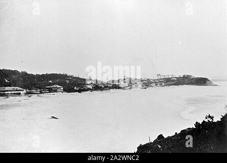 Négatif - la plage, Coolangatta, Queensland, septembre 1917, la plage à Tweed Heads Banque D'Images