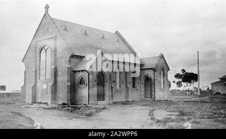 Négatif - Sea Lake, Victoria, vers 1920, l'Église d'Angleterre en mer Lake Banque D'Images