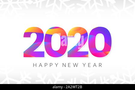 Bonne Année d'ouverture. 2020 texte du logo. Carte créative avec des chiffres. Modèle pour Noël poster, dépliant, brochure. Joyeux Noël minimaliste. Illustration de Vecteur