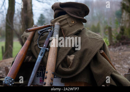 Les soldats de la Première Guerre mondiale, Ypres uniforme de bataille Banque D'Images