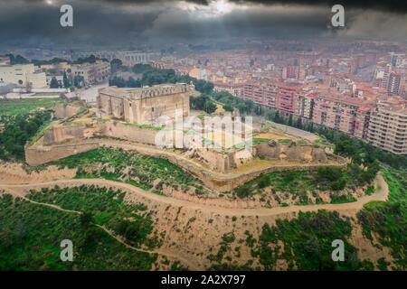 Lleida Lerida forteresse vue aérienne Banque D'Images