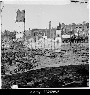 Richmond, Va. Terrains de l'Arsenal en ruine avec des coups de canon Banque D'Images