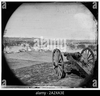 Richmond, Virginie Vue de la ville de Belle Isle en premier plan des armes à feu ; Banque D'Images