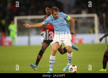Rome, Italie. 06Th Oct, 2019. Rome, Italie - 03 octobre, 2019 - en action au cours de l'UEFA Europa League Groupe e match de foot entre SS Lazio et Rennes, au Stade olympique à Rome le 03 octobre 2019. Agence Photo crédit : indépendante/Alamy Live News Banque D'Images