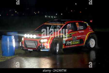 La Norvège et Mads Ostberg Torstein Eriksen dans une Citroën C3 R5 au cours de la première journée du Wales Rally GB en circuit Oulton Park, Chester. PA Photo. Photo date : Jeudi 3 octobre 2019. Voir PA histoire Rallye AUTO. Crédit photo doit se lire : Bradley Collyer/PA Wire Banque D'Images