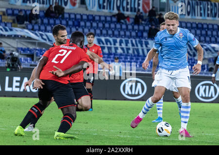 Rome, Italie. 06Th Oct, 2019. Ciro immobile du Latium vu en action au cours de l'UEFA Europa League entre SS Lazio et le Stade Rennais FC au Stade Olympique.(score final : SS Lazio 2:1 Stade Rennais FC). Credit : SOPA/Alamy Images Limited Live News Banque D'Images