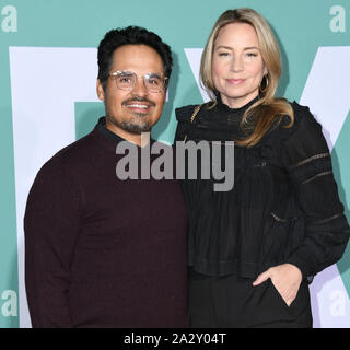 3 octobre 2019, Westwood, Californie, États-Unis : 03 octobre 2019 - Westwood, Californie - Michael Pena. Première de ''Jexi'' Los Angeles au Fox Bruin Theater. Crédit photo : Birdie Thompson/AdMedia Banque D'Images