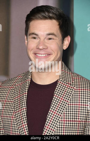 3 octobre 2019, Westwood, Californie, États-Unis : 03 octobre 2019 - Westwood, Californie - Adam Devine. Première de ''Jexi'' Los Angeles au Fox Bruin Theater. Crédit photo : Birdie Thompson/AdMedia Banque D'Images