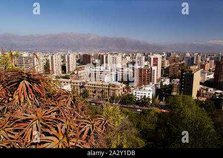 Vue de Santiago, du Cerro Santa Lucia Banque D'Images