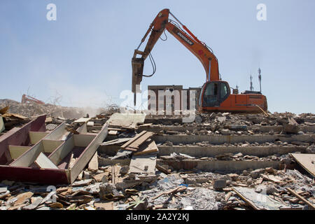 Un site de démolition dans la vieille ville de Datong, dans la province du Shanxi, en Chine, vu le mercredi 3 juillet 2019. Banque D'Images