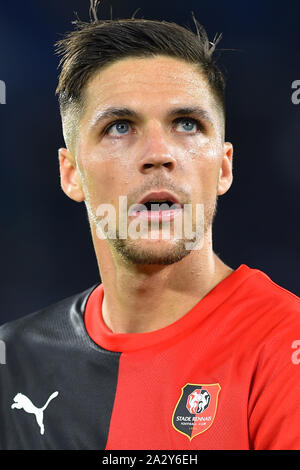 Rome, Italie. 08Th Oct, 2019. Ligue Europa Football deuxième tour Lazio v Le Stade Rennais. Rome (Italie) 3ème octobre, 2019 Jonas Martin : Crédit Photo Agency indépendante/Alamy Live News Banque D'Images