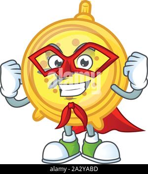 Réveil de super héros personnage avec mascot Illustration de Vecteur