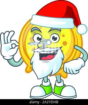 Santa réveil caractère sur fond blanc Illustration de Vecteur
