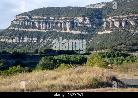 Sur les pics à Pesquera de Ebro, Burgos, Espagne Banque D'Images