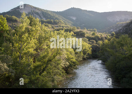 Èbre et pics, Pesquera de Ebro, Burgos, Espagne Banque D'Images