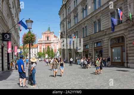 Stritarjeva ulica, Vieille Ville, Ljubljana, Slovénie Banque D'Images