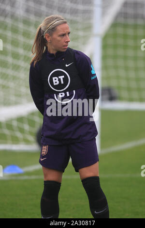 Spennymoor, Co Durham, Angleterre 4 octobre Jordan Nobbs durant la séance de formation d'Angleterre Lionnes la brasserie au champ, Spennymoor le vendredi 4 octobre 2019. (Crédit : Mark Fletcher | MI News) photographie peut uniquement être utilisé pour les journaux et/ou magazines fins éditoriales, licence requise pour l'usage commercial Crédit : MI News & Sport /Alamy Live News Banque D'Images