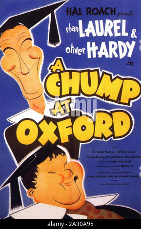 A CHUMP AT OXFORD 1929 United Artists film avec Laurel et Hardy Banque D'Images