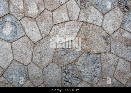 Profil de Pierre, mosaïque, revêtement naturel avec finition coutures en béton Banque D'Images