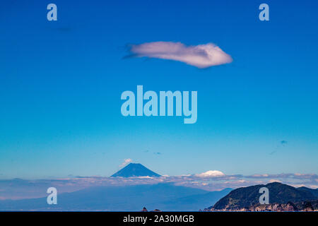 Le Mont Fuji vu de Matsuzaki, Japon Banque D'Images