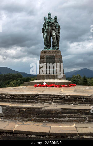 Mémorial Commando à Spean Bridge près de Fort William, dans la région de Lochaber, les Highlands écossais. Banque D'Images