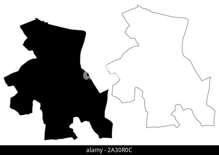 Région de la ville de Osh (République kirghize, Kirghizie, régions du Kirghizistan) map vector illustration, scribble sketch carte SST Illustration de Vecteur