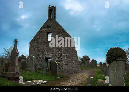 Belhelvie Old Parish Church et cimetière. L'église de Petten ou St Columba's Church. L'Aberdeenshire, Ecosse, Royaume-Uni. Banque D'Images