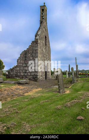 Belhelvie Old Parish Church et cimetière. L'église de Petten ou St Columba's Church. L'Aberdeenshire, Ecosse, Royaume-Uni. Banque D'Images