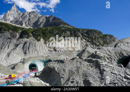 Mer de Glace - en français, la Mer de Glace, Chamonix-Mont-Blanc, Haute-Savoie, France Banque D'Images