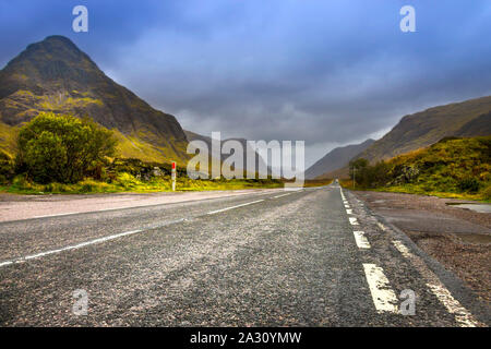 Glencoe. Dans la région de Lochaber Highlands, Ecosse, Royaume-Uni. Highlands écossais. Banque D'Images