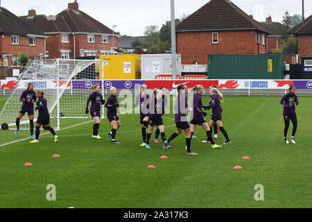 Spennymoor, Co Durham, Angleterre Angleterre 4 octobre session de formation à l'Lionnes Brewery Field, Spennymoor le vendredi 4 octobre 2019. (Crédit : Mark Fletcher | MI News) photographie peut uniquement être utilisé pour les journaux et/ou magazines fins éditoriales, licence requise pour l'usage commercial Crédit : MI News & Sport /Alamy Live News Banque D'Images