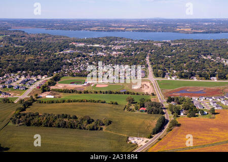 Photo aérienne de McFarland, Wisconsin, USA. Banque D'Images