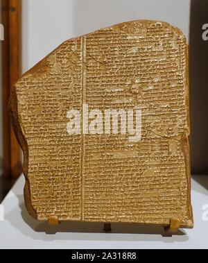 Épopée de Gilgamesh, en plâtre de tablet XI, l'histoire d'inondation, Neo-Assyrian période, c. 9ème-7ème siècle avant J.-C. - Banque D'Images