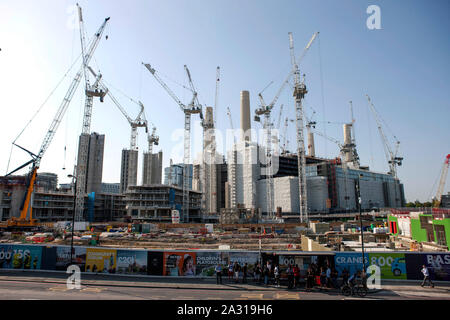 La construction sur Battersea Power Station continue au cours de l'été 2019. Banque D'Images