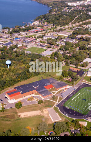 Photo aérienne de McFarland, Wisconsin, USA. Banque D'Images