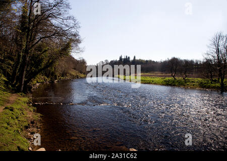 Château de Doune rivière Teith à Stirlingshire Ecosse Banque D'Images