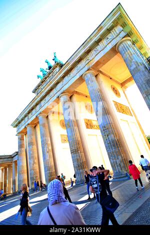 Berlin Allemagne. Vendredi 4 Octobre, 2019. Porte de Brandebourg à Berlin, ville de l'Allemagne. Banque D'Images